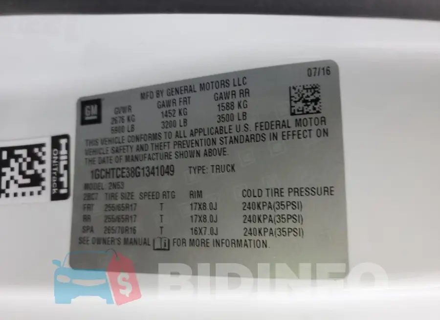 1GCHTCE38G1341049 Photo# 12