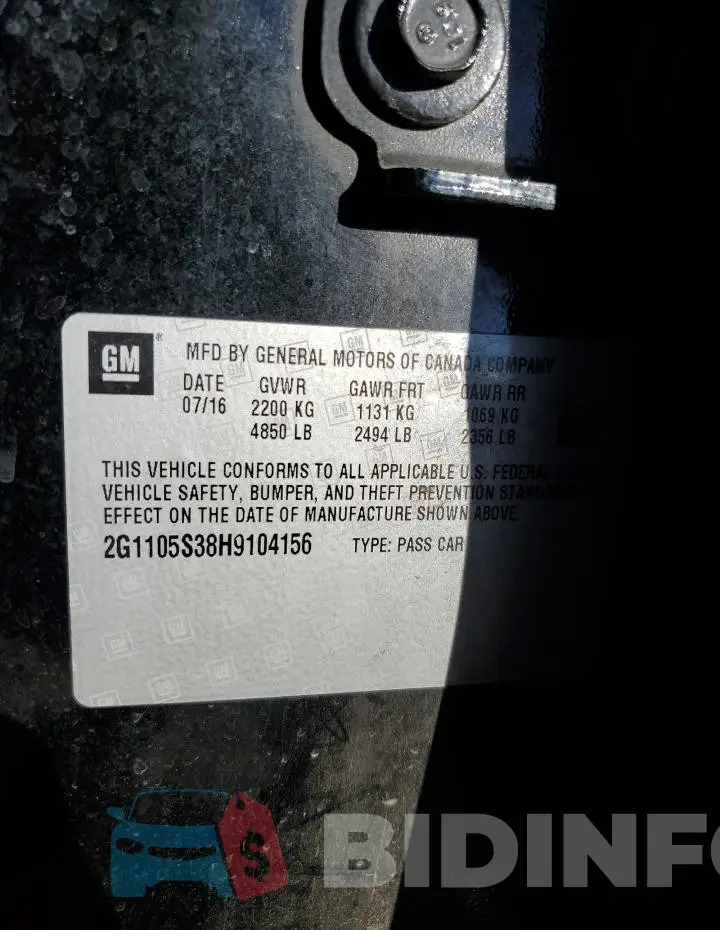 2G1105S38H9104156 Photo# 13