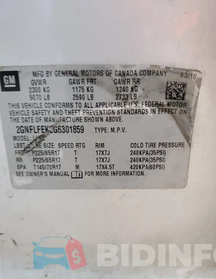 2GNFLFEK2G6301859 Photo# 13