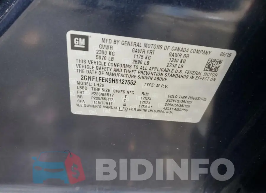 2GNFLFEK9H6127662 Photo# 12