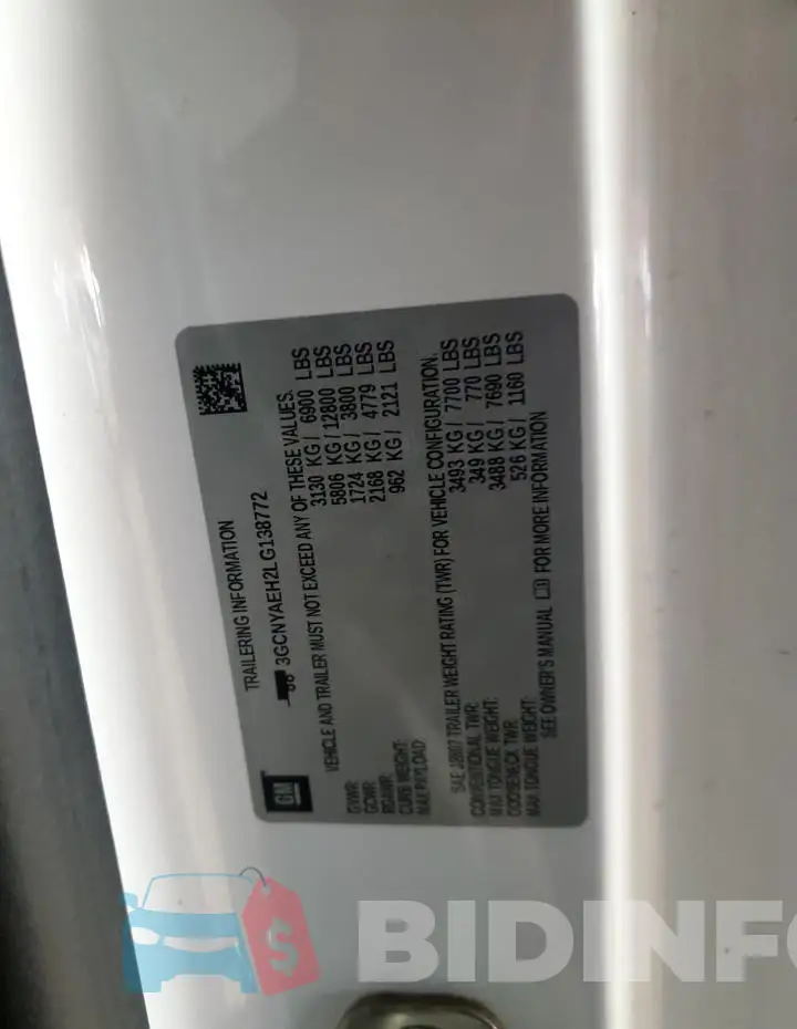3GCNYAEH2LG138772 Photo# 12