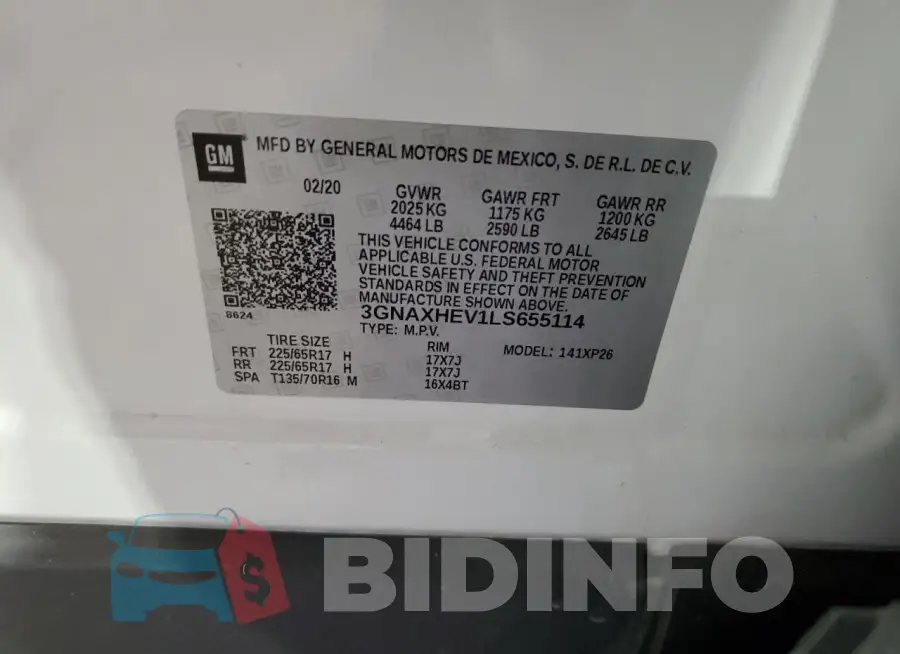 3GNAXHEV1LS655114 Photo# 12