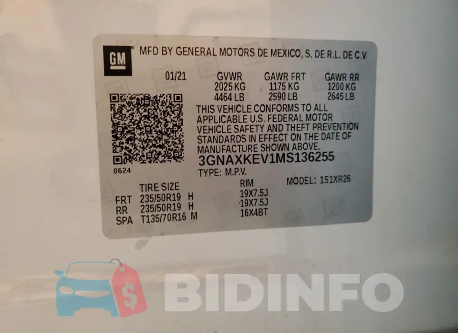 3GNAXKEV1MS136255 Photo# 14