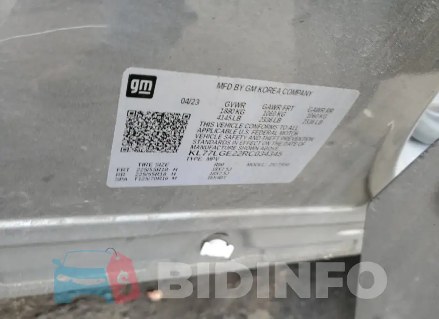 KL77LGE22RC034345 Photo# 12