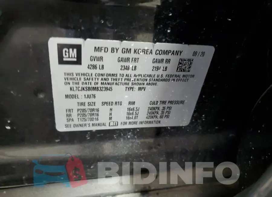 KL7CJKSB0MB323945 Photo# 13
