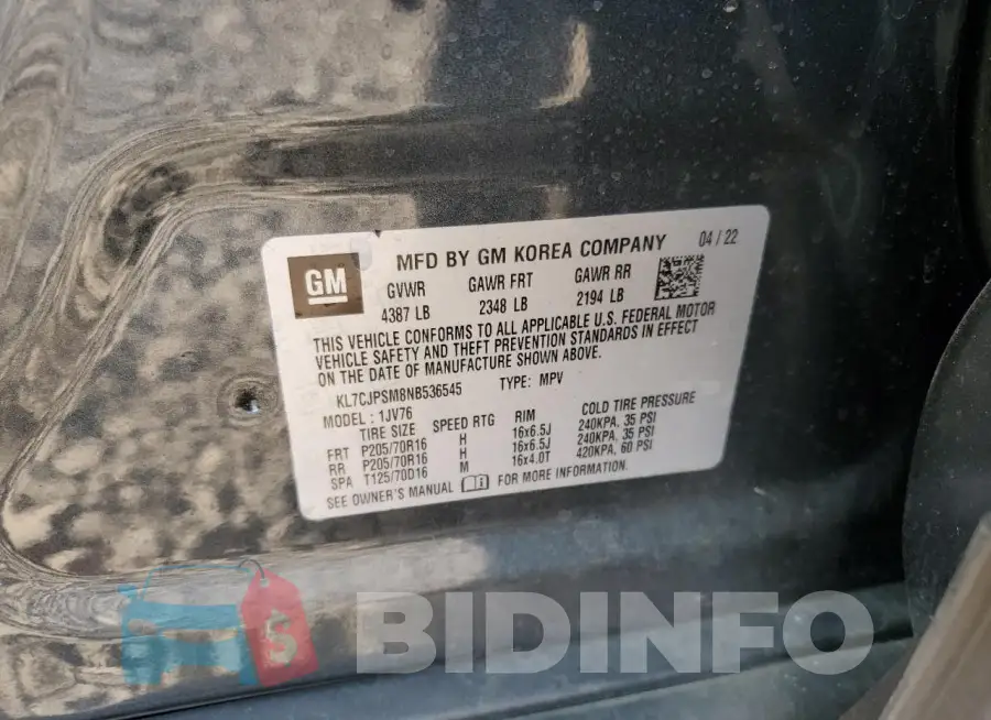 KL7CJPSM8NB536545 Photo# 13