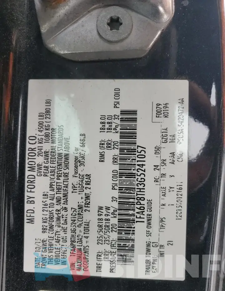 1FA6P8TH3G5241057 Photo# 12