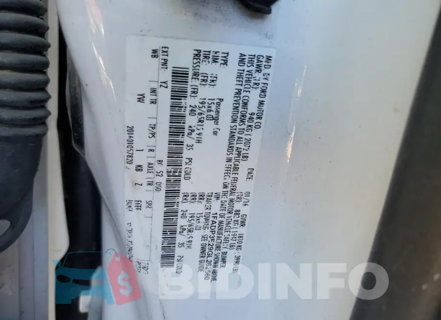 1FADP3E29GL262560 Photo# 13