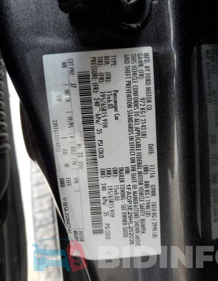 1FADP3E29HL202036 Photo# 13