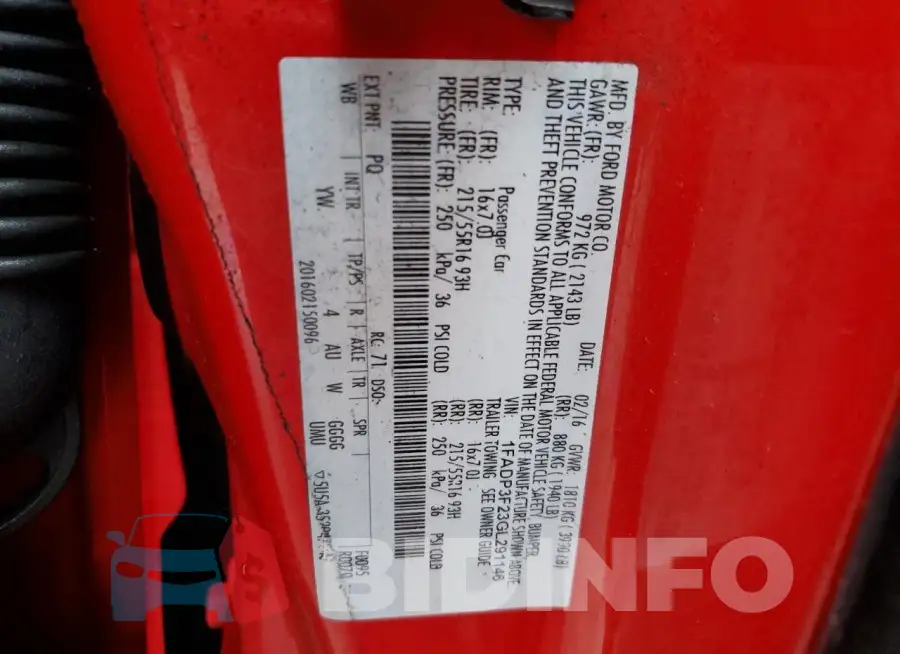 1FADP3F23GL291146 Photo# 12