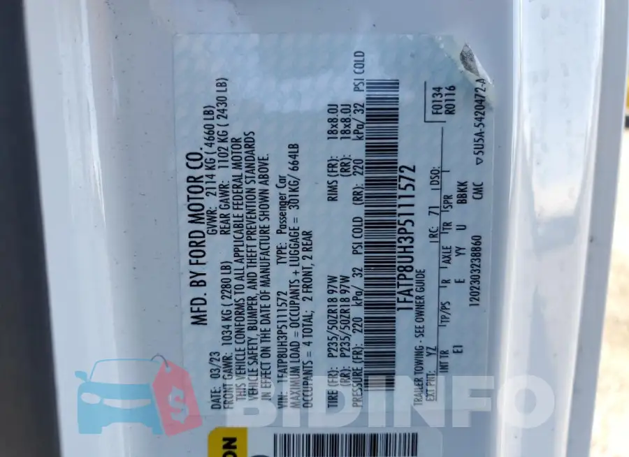 1FATP8UH3P5111572 Photo# 13