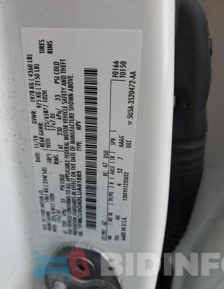 1FMCU0G60LUA61885 Photo# 13