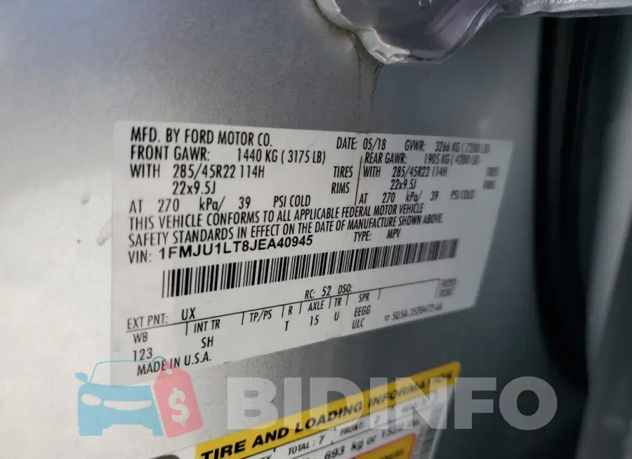 1FMJU1LT8JEA40945 Photo# 12