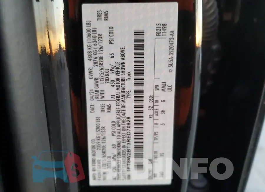 1FT8W2BT3RED70928 Photo# 12