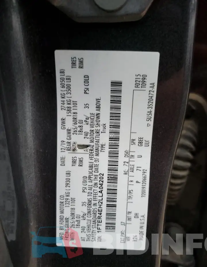 1FTER4EH2LLA04202 Photo# 13