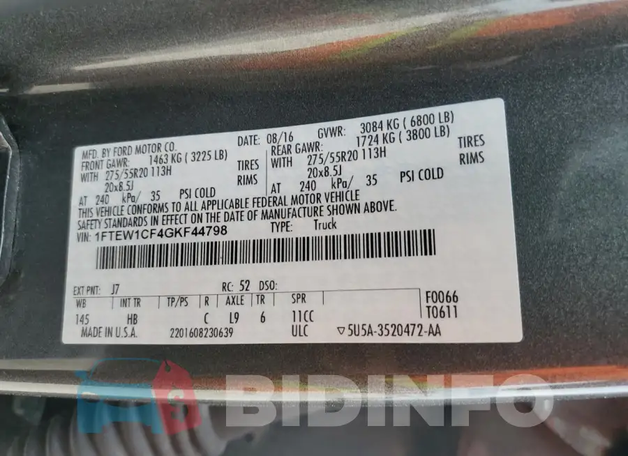 1FTEW1CF4GKF44798 Photo# 13