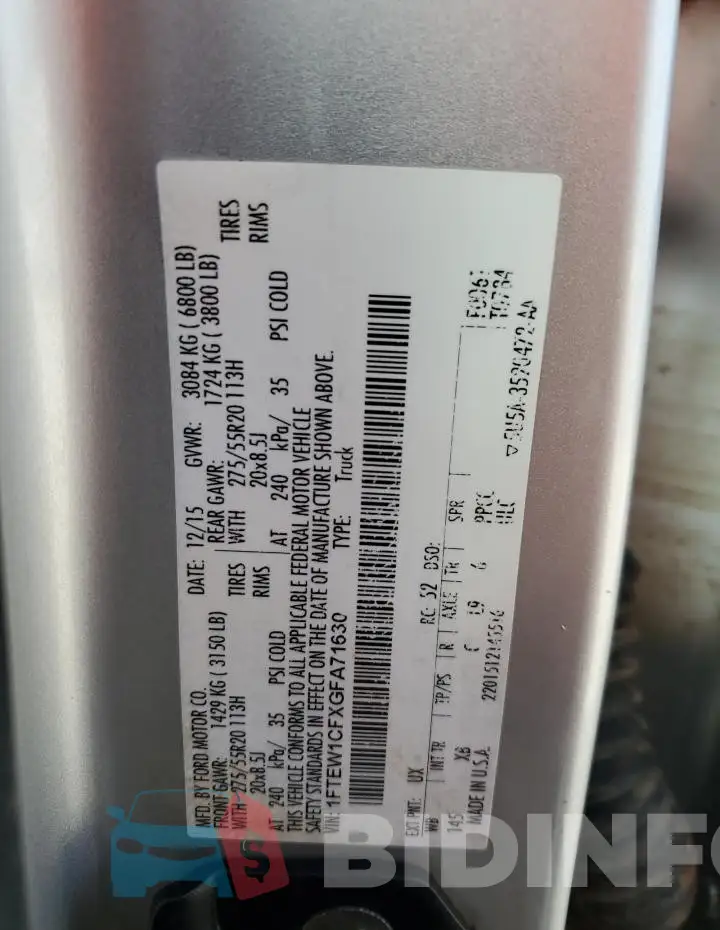 1FTEW1CFXGFA71630 Photo# 12