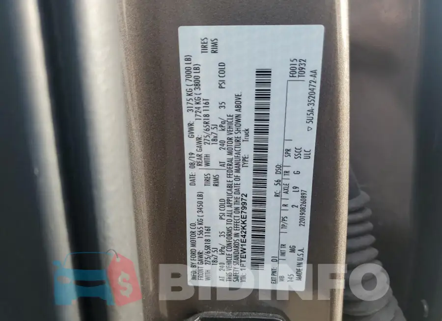 1FTEW1E42KKE79972 Photo# 12