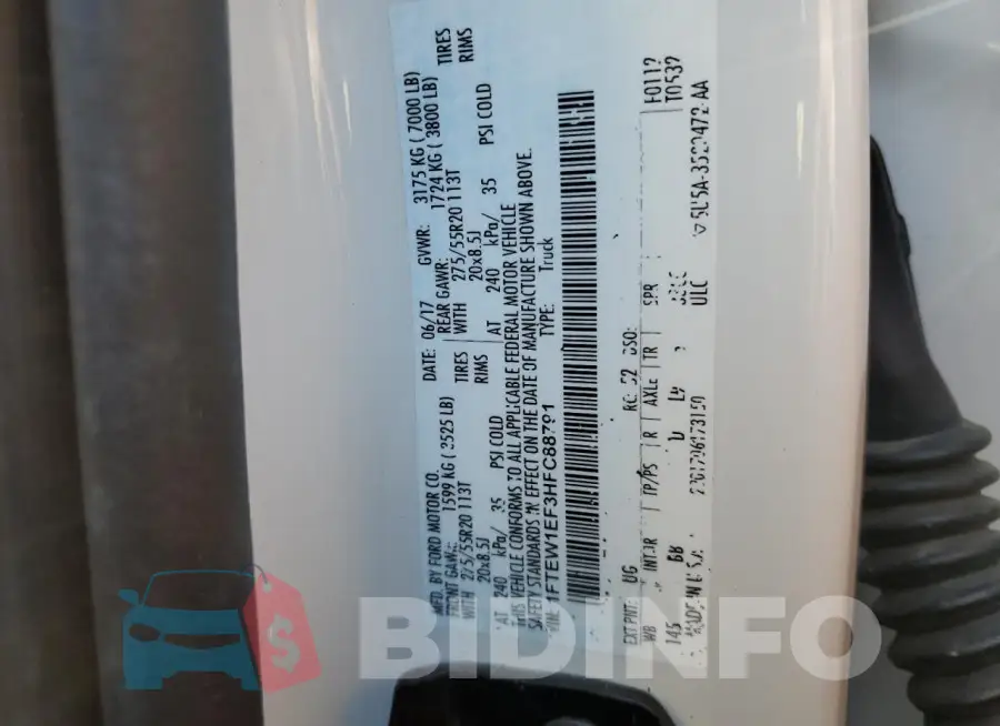 1FTEW1EF3HFC88791 Photo# 13