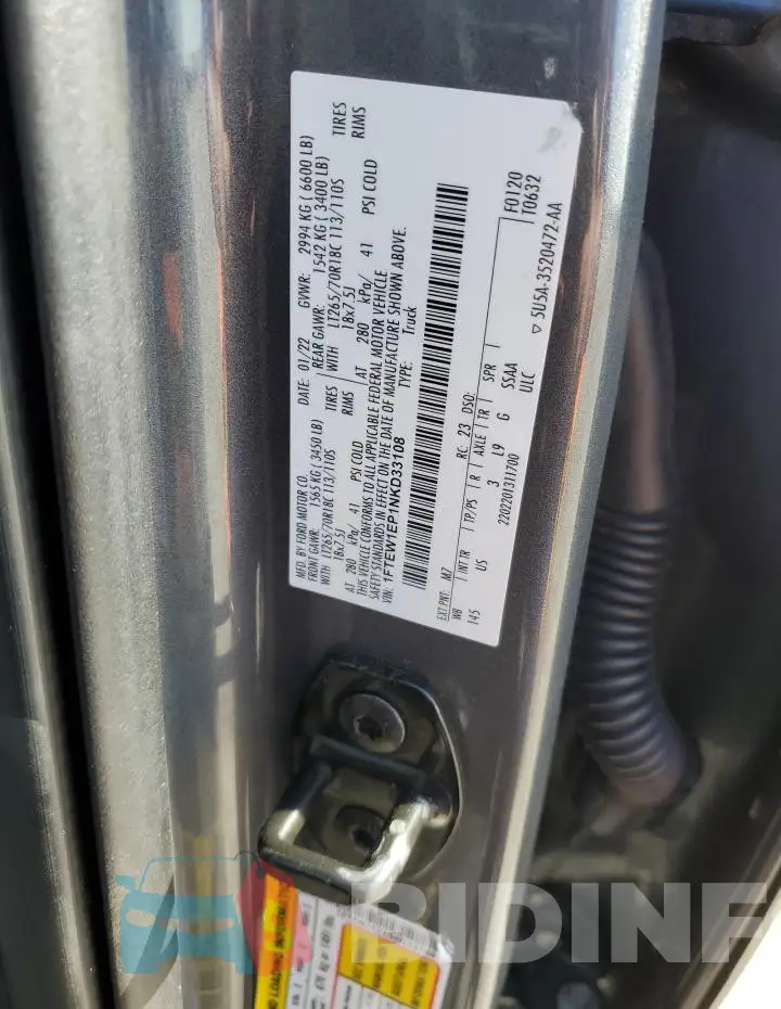 1FTEW1EP1NKD33108 Photo# 12