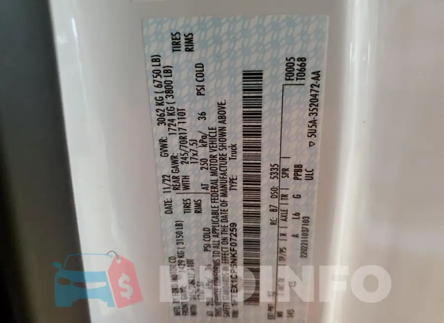 1FTEX1CP5NKF07259 Photo# 12