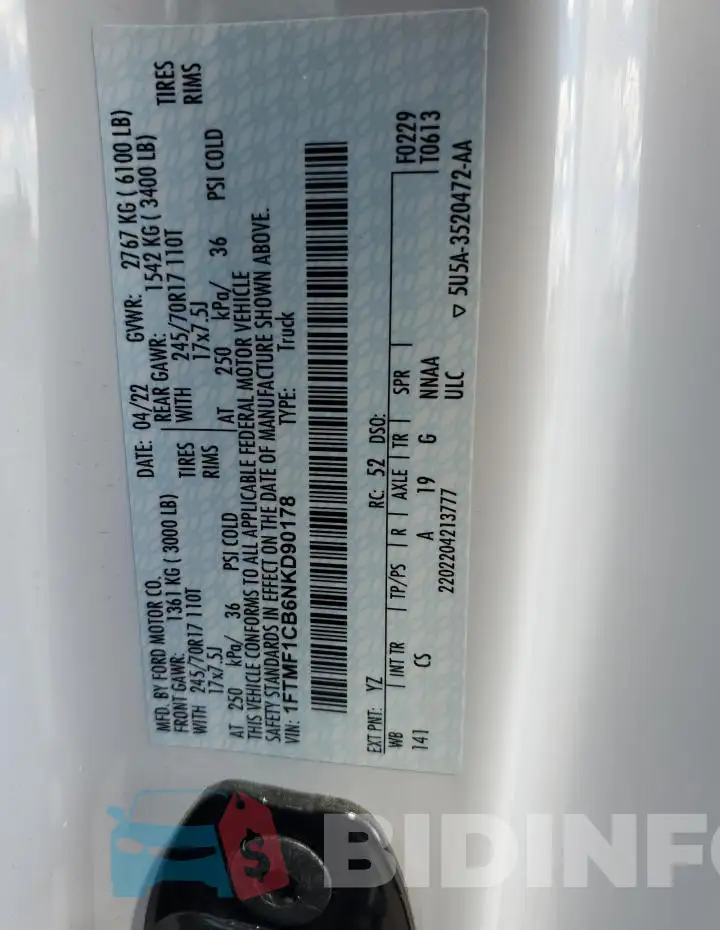 1FTMF1CB6NKD90178 Photo# 12