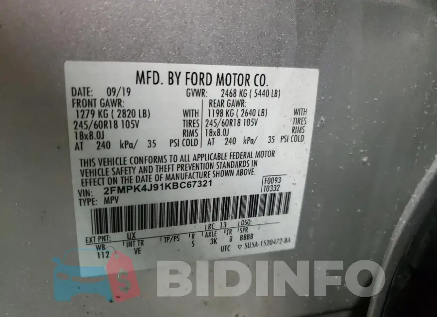 2FMPK4J91KBC67321 Photo# 13