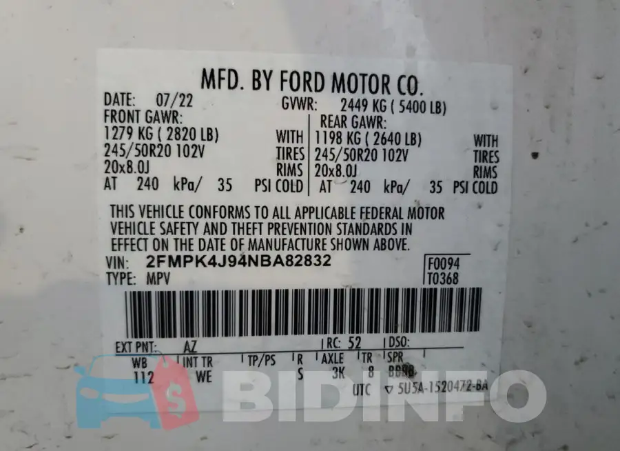 2FMPK4J94NBA82832 Photo# 13