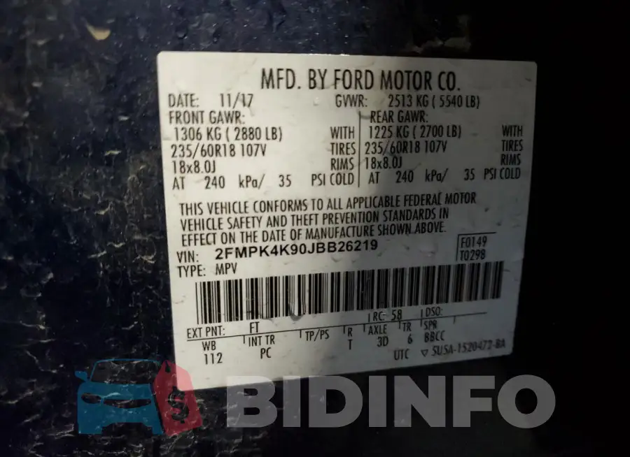 2FMPK4K90JBB26219 Photo# 14