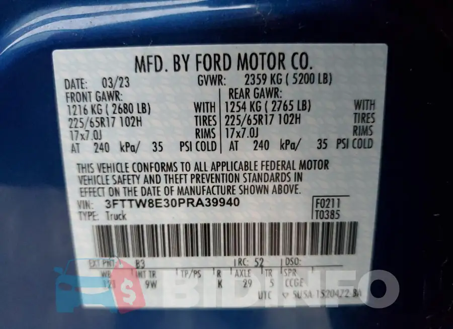 3FTTW8E30PRA39940 Photo# 12