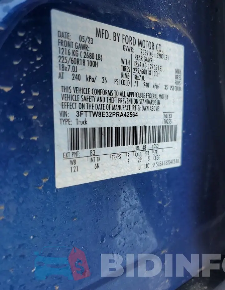 3FTTW8E32PRA42564 Photo# 12