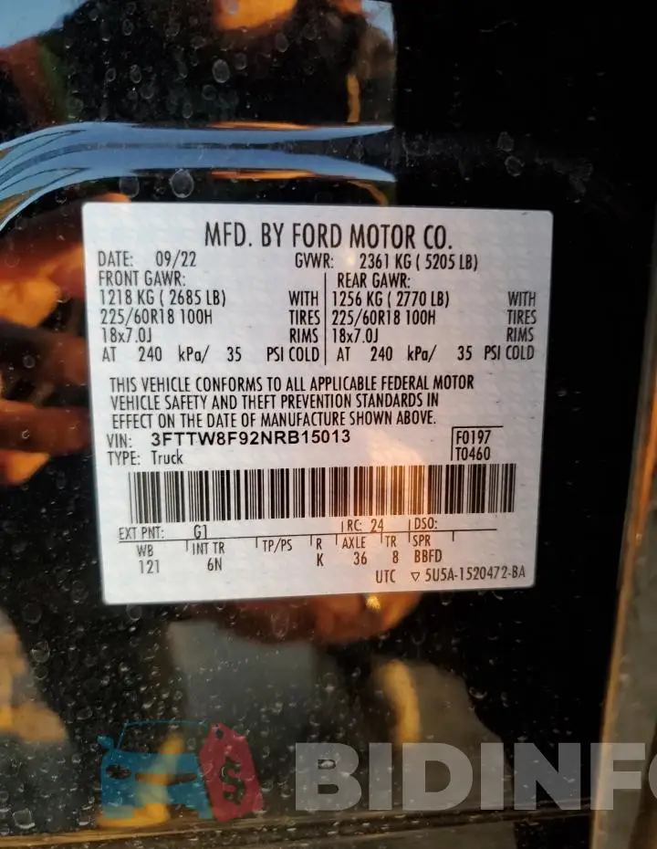 3FTTW8F92NRB15013 Photo# 12