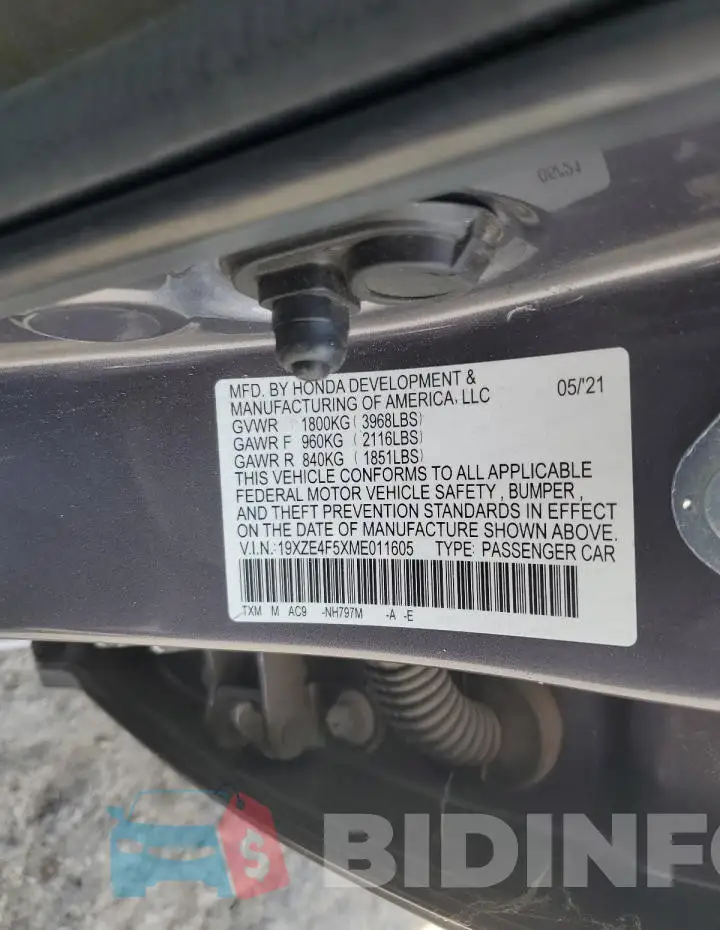 19XZE4F5XME011605 Photo# 12