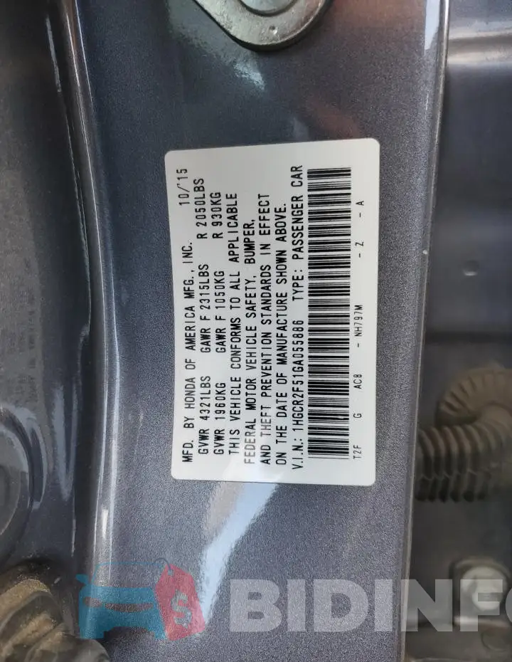 1HGCR2F51GA055886 Photo# 12