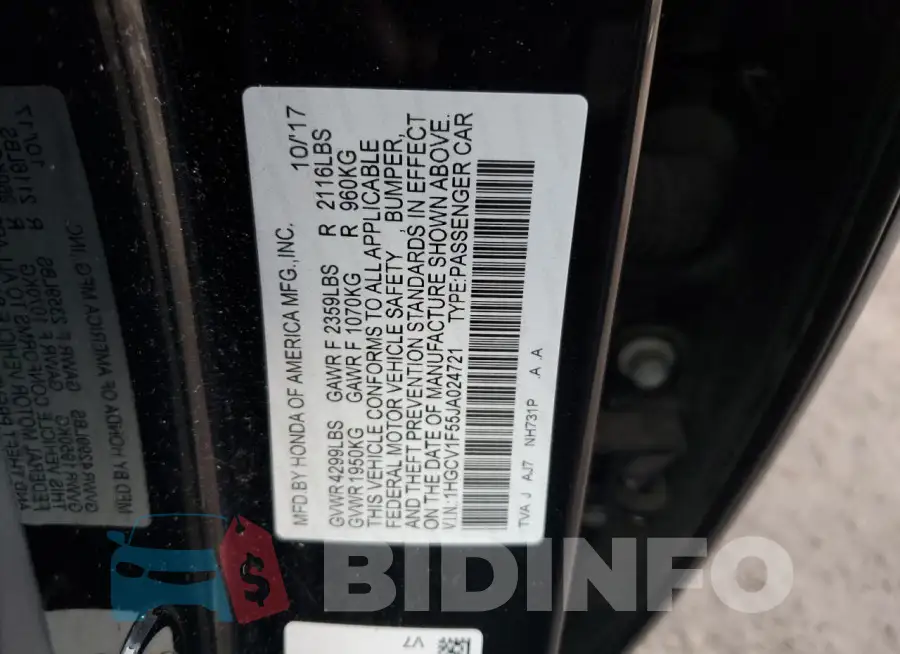 1HGCV1F55JA024721 Photo# 12