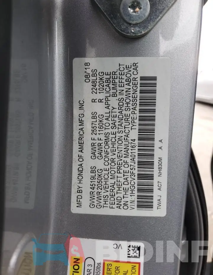 1HGCV3F57JA011674 Photo# 12