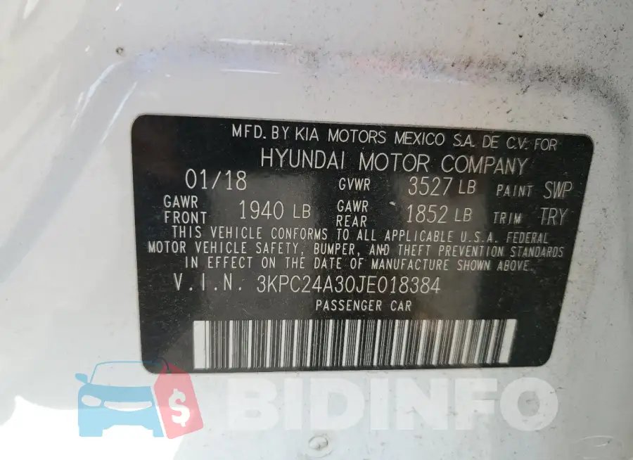 3KPC24A30JE018384 Photo# 13