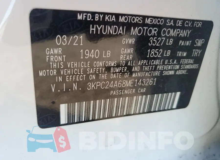 3KPC24A68ME143261 Photo# 12