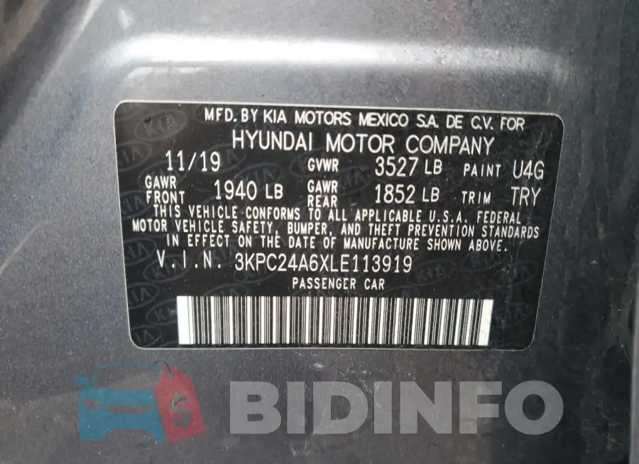 3KPC24A6XLE113919 Photo# 12