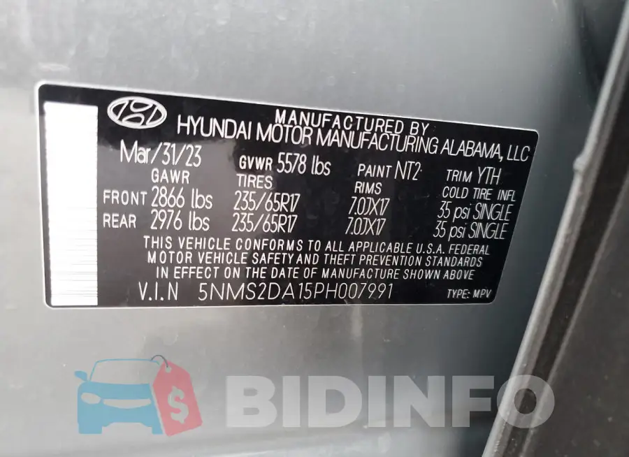 5NMS2DA15PH007991 Photo# 12