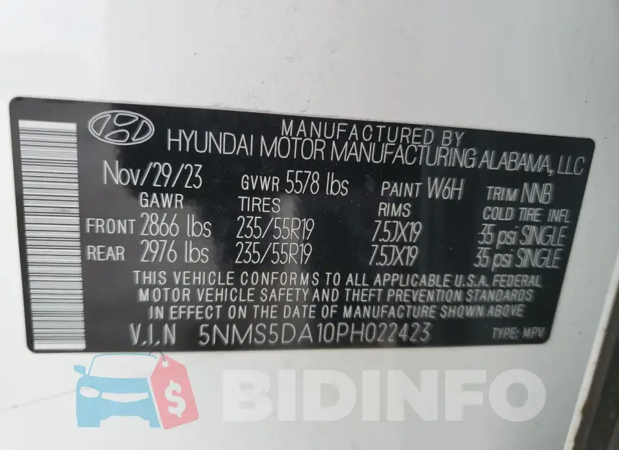 5NMS5DA10PH022423 Photo# 14