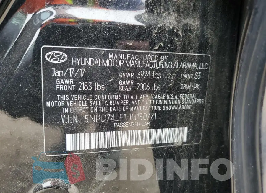 5NPD74LF1HH180771 Photo# 13