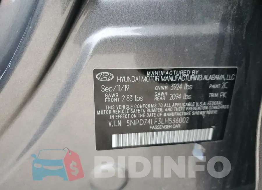 5NPD74LF3LH536002 Photo# 12