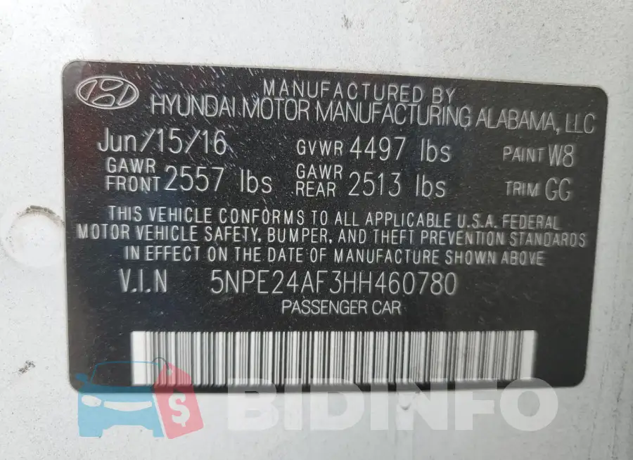 5NPE24AF3HH460780 Photo# 12