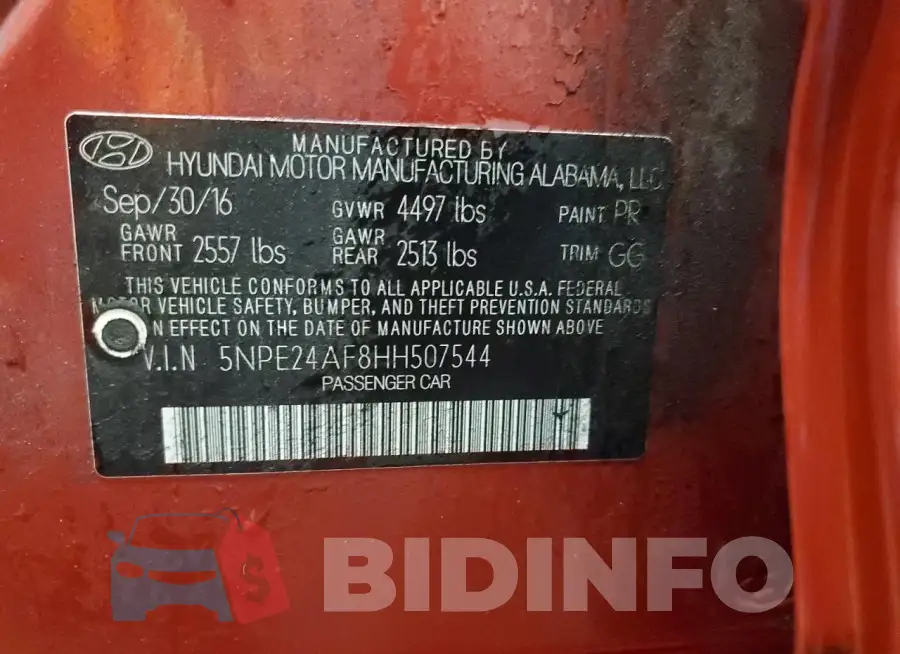 5NPE24AF8HH507544 Photo# 12