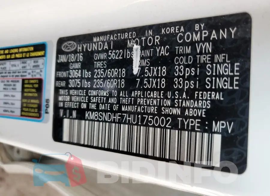 KM8SNDHF7HU175002 Photo# 14