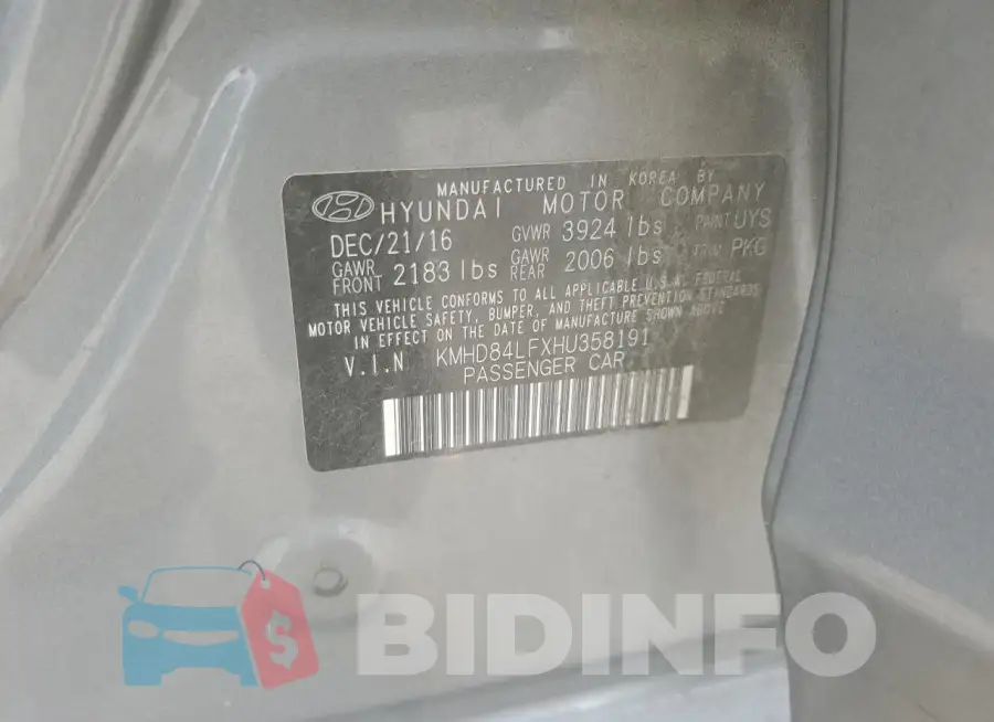 KMHD84LFXHU358191 Photo# 12