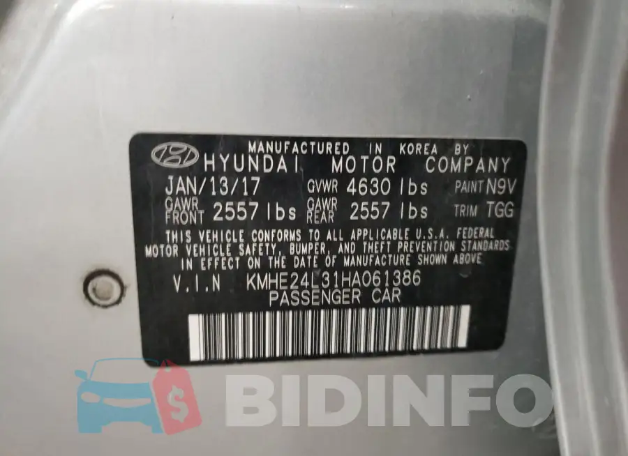 KMHE24L31HA061386 Photo# 12