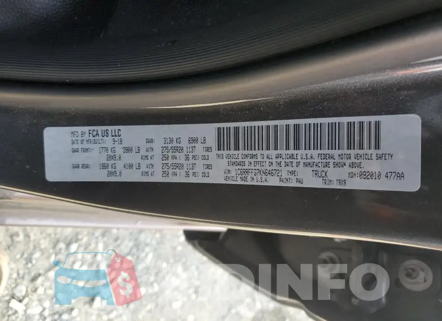 1C6RRFFG7KN646721 Photo# 13