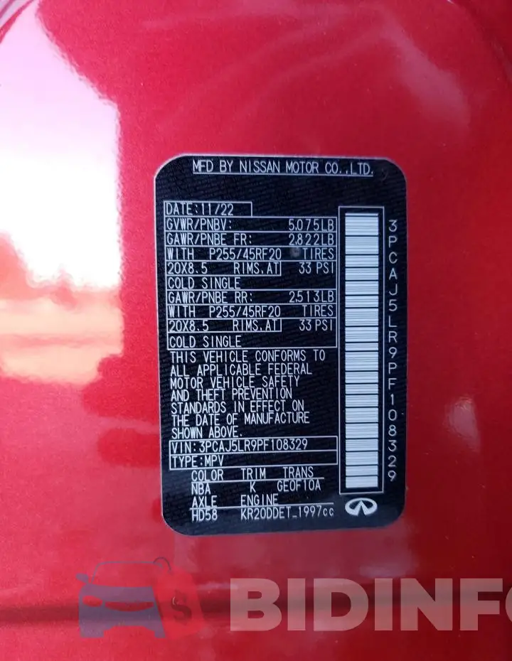 3PCAJ5LR9PF108329 Photo# 13